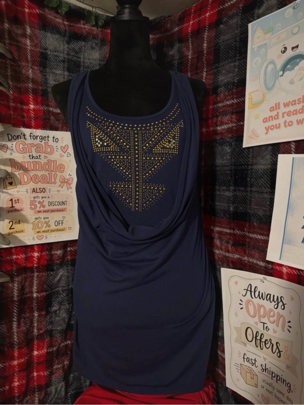 Navy blue, No Boundaries, tank top